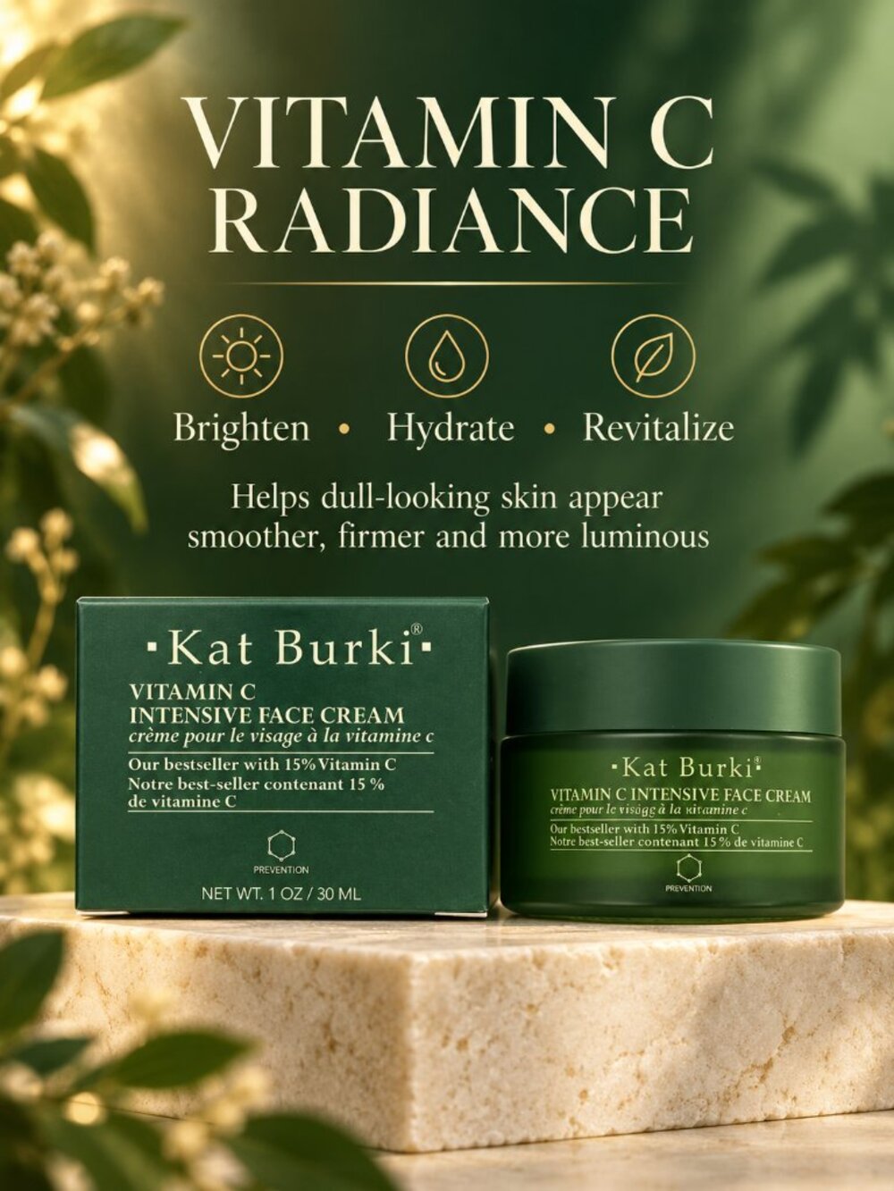 Kat Burki Vitamin C Intensive Face Cream 15% Full Size 1 oz NIB